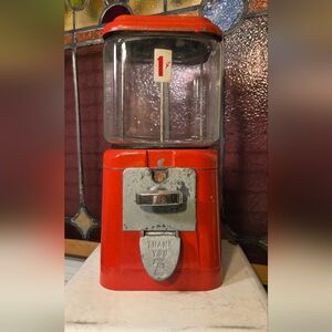 Vintage 1940's 1 Cent Oak Acorn Candy Machine